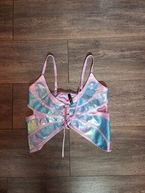 Body rage rave butterfly holo top!